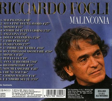 Malinconia - CD Audio di Riccardo Fogli - 2