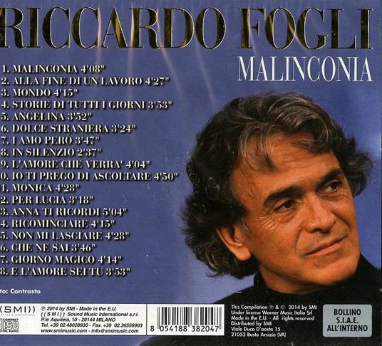 Malinconia - CD Audio di Riccardo Fogli - 2