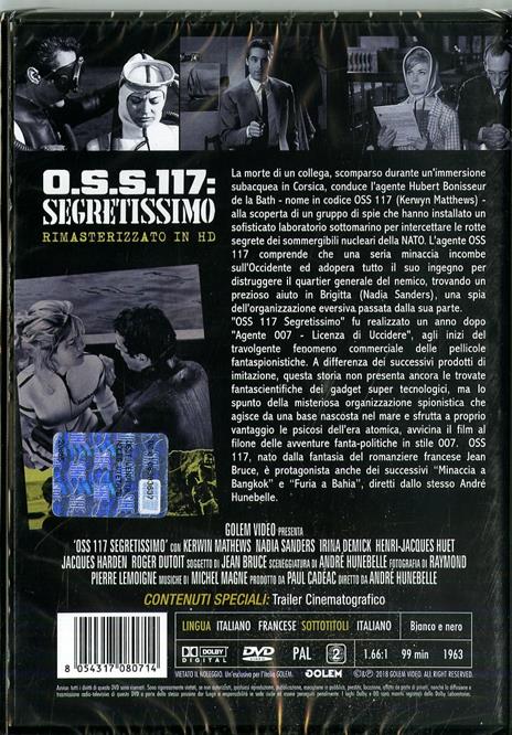 OSS 117. Segretissimo. Rimasterizzato in HD (DVD) di Andrè Hunebelle - DVD - 2