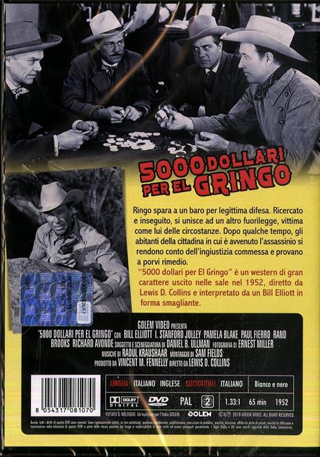 5000 dollari per el gringo di Lewis D. Collins - DVD - 2