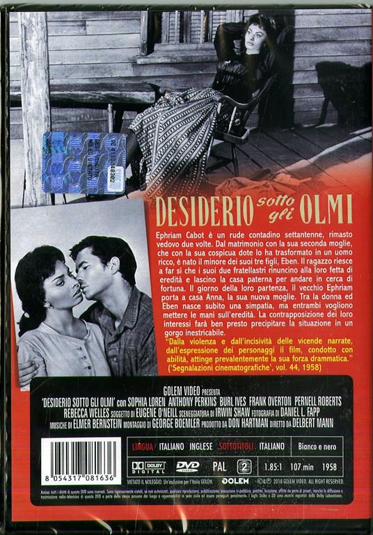 Desiderio sotto gli olmi (DVD) di Delbert Mann - DVD - 2