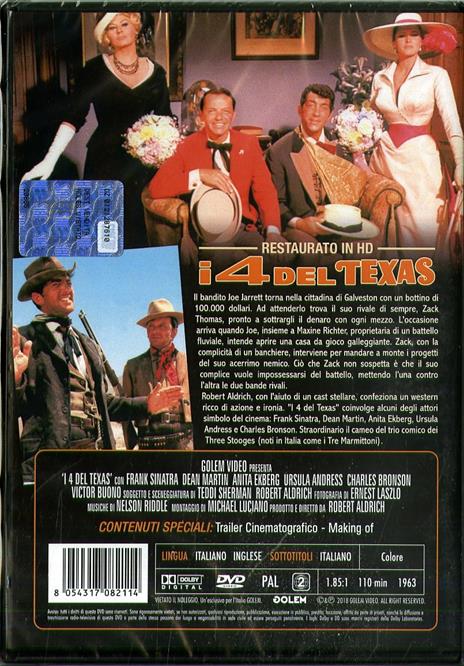 I quattro del Texas. Restaurato in HD (DVD) di Robert Aldrich - DVD - 2