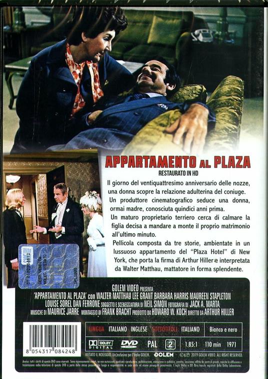 Appartamento al Plaza. Restaurato in HD (DVD) di Arthur Hiller - DVD - 2