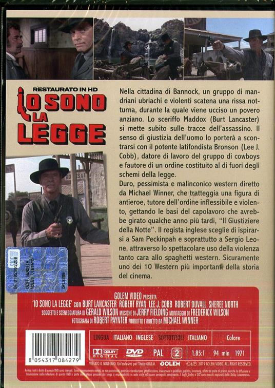 Io sono la legge. Restaurato in HD (DVD) di Michael Winner - DVD - 2