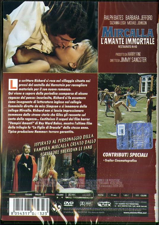 Mircalla, L'amante immortale. Restaurato in HD (DVD) di Jimmy Sangster - DVD - 2