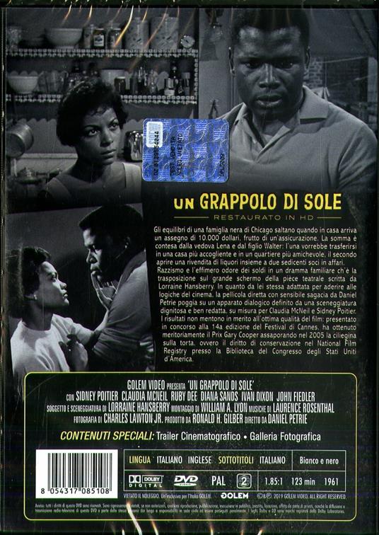 Un grappolo di sole. Restaurato in HD (DVD) di Daniel Petrie - DVD - 2