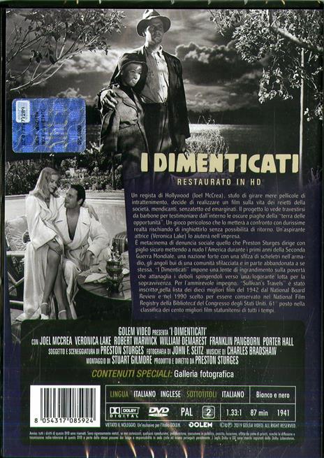 I dimenticati. Restaurato in HD (DVD) di Preston Sturges - DVD - 2