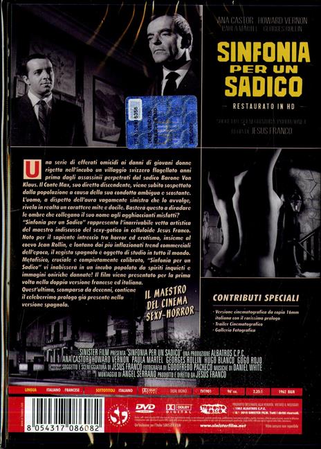 Sinfonia per un sadico. Restaurato in HD (DVD) di Jesus Franco - DVD - 2