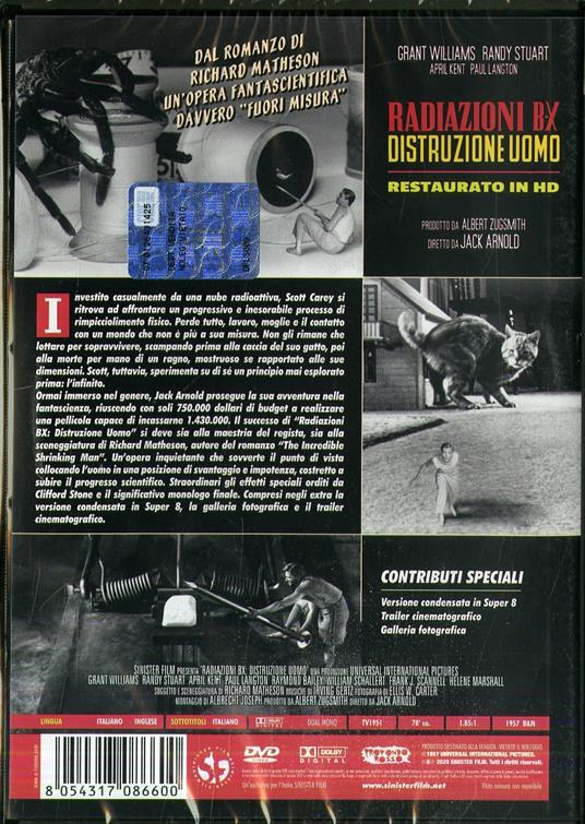 Radiazioni BX: distruzione uomo. Restaurato in HD (DVD) di Jack Arnold - DVD - 2