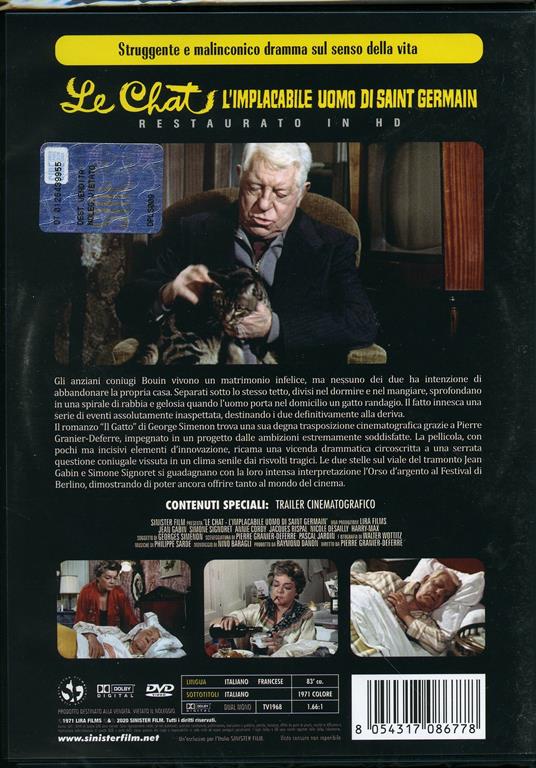 Le chat. L'implacabile uomo di Saint Germain (DVD) di Pierre Granier-Deferre - DVD - 2