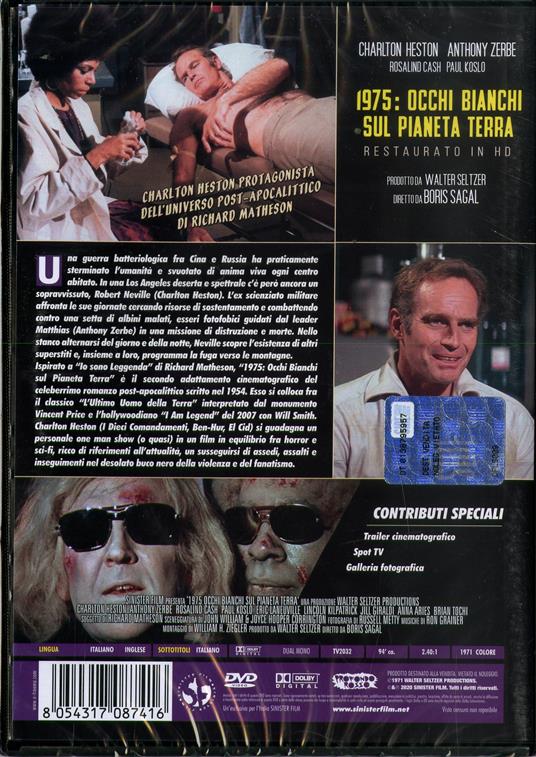 1975 Occhi bianchi sul pianeta Terra. Restaurato in HD (DVD) di Boris Sagal - DVD - 2