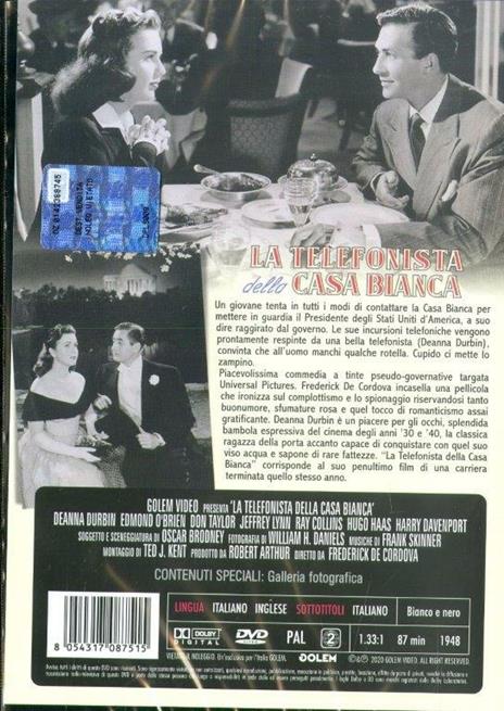 La telefonista della casa bianca (DVD) di Frederick De Cordova - DVD - 2