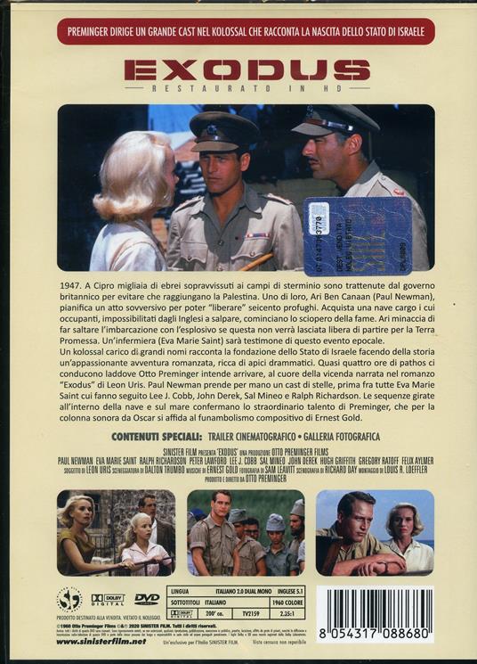 Exodus. Restaurato in HD (DVD) di Otto Preminger - DVD - 2