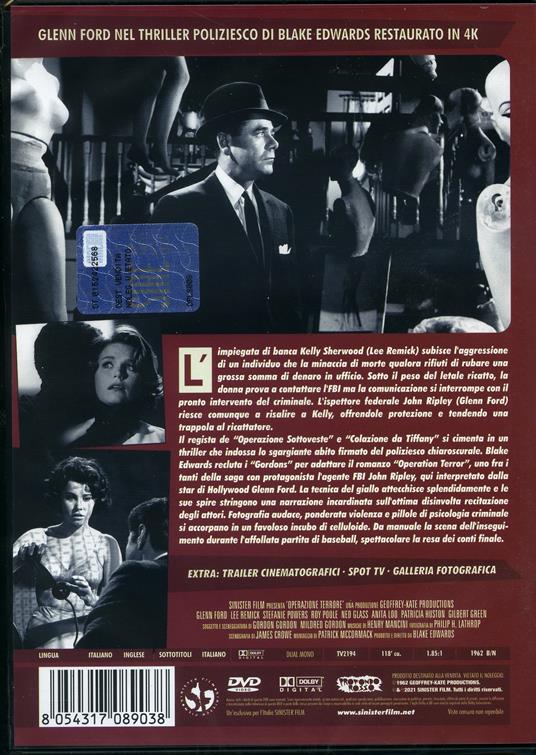 Operazione terrore. Restaurato in 4K (DVD) di Blake Edwards - DVD - 2