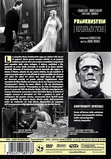 Frankenstein. Restaurato in HD. Con Poster (DVD) di James Whale - DVD - 2