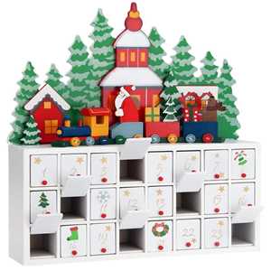 Idee regalo Calendario Avvento Trenino Di Babbo Natale In Legno 24 Cassetti Bakaji