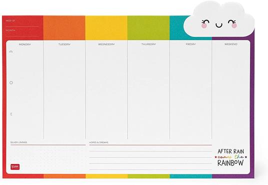 Agenda da scrivania Arcobaleno Legami, Smart Week - Desk Planner Rainbow