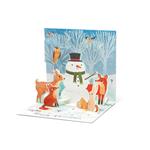 Biglietto auguri Legami small pop up - woodland snowman tr320