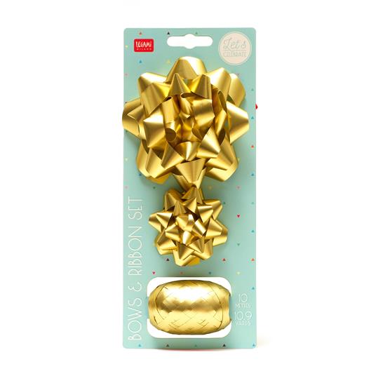 Set fiocchi e nastri Natale Legami, oro - 2