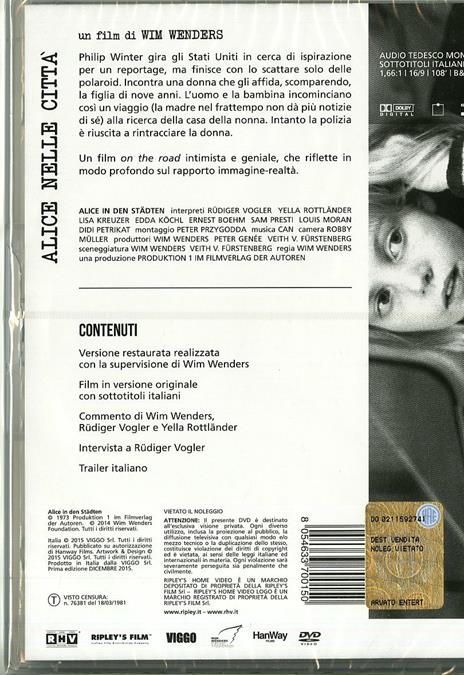 Alice nelle città di Wim Wenders - DVD - 2