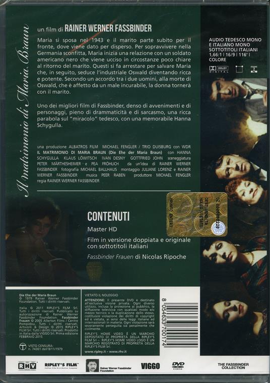 Il Matrimonio Di Maria Braun (DVD) di Rainer Werner Fassbinder - DVD - 2