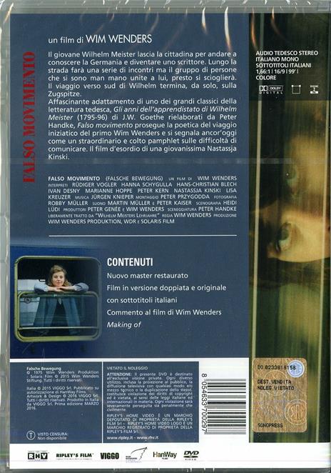 Falso movimento<span>.</span> versione restaurata di Wim Wenders - DVD - 2