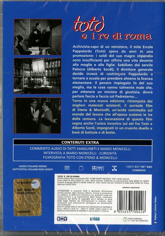 Totò e i Re di Roma di Mario Monicelli,Steno - DVD - 2