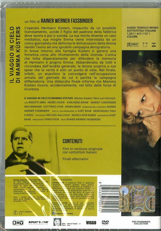Il viaggio in cielo di mamma Kusters di Rainer Werner Fassbinder - DVD - 2