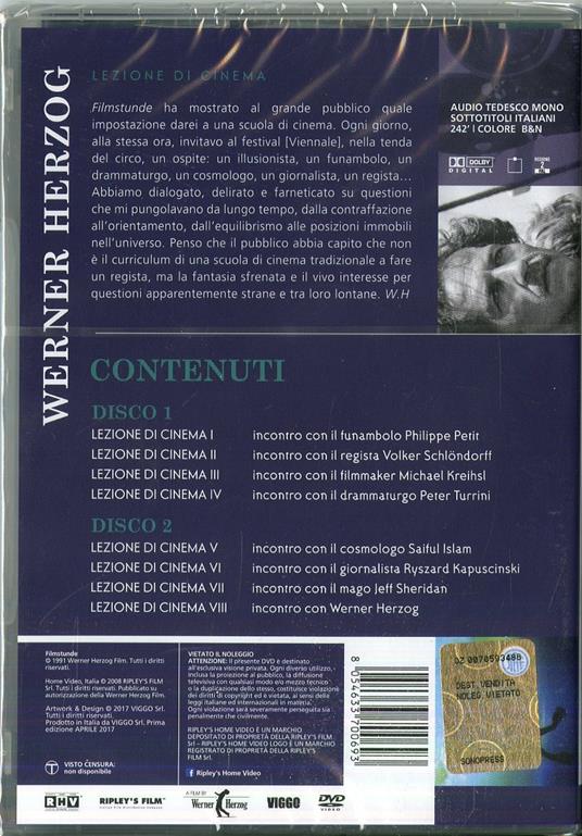 Lezioni di cinema. Werner Herzog (2 DVD) di Werner Herzog - DVD - 2