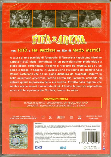 Fifa e arena (DVD) di Mario Mattoli - DVD - 2
