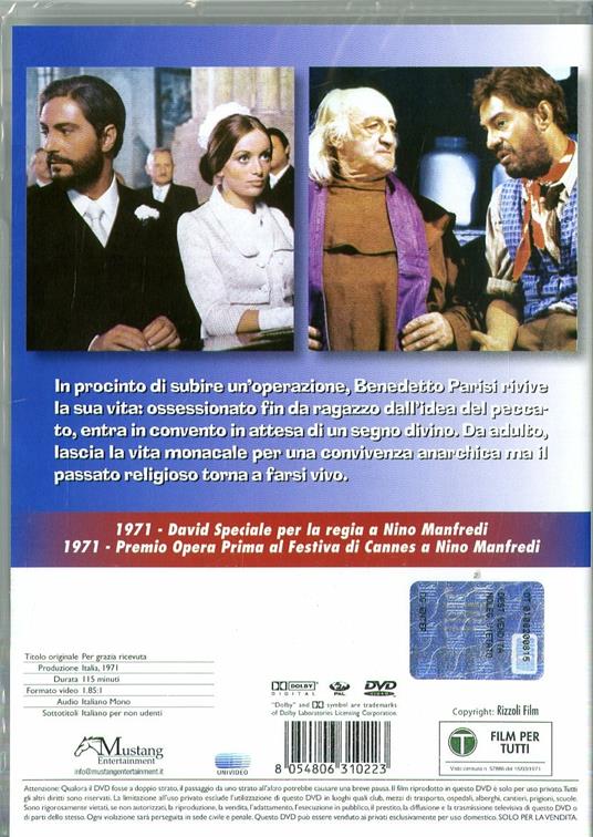 Per grazia ricevuta (DVD) di Nino Manfredi - DVD - 2