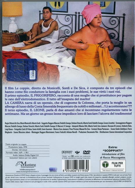 Le coppie (DVD) di Mario Monicelli,Alberto Sordi,Vittorio De Sica - DVD - 2