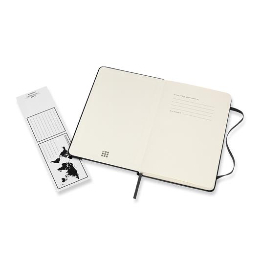 Taccuino Moleskine medium a righe copertina rigida nero. Black - 3