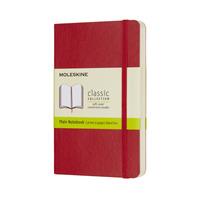 Taccuino Moleskine pocket a pagine bianche copertina morbida rosso. Scarlet Red