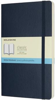 Taccuino Moleskine large puntinato copertina morbida blu. Sapphire Blue