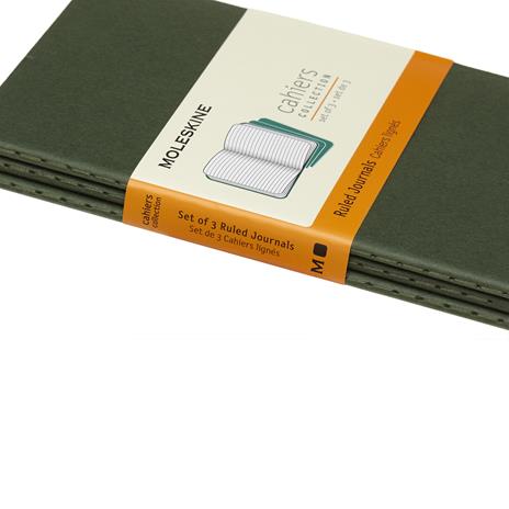 Quaderno Cahier Journal Moleskine pocket a righe verde. Myrtle Green. Set da 3 - 5