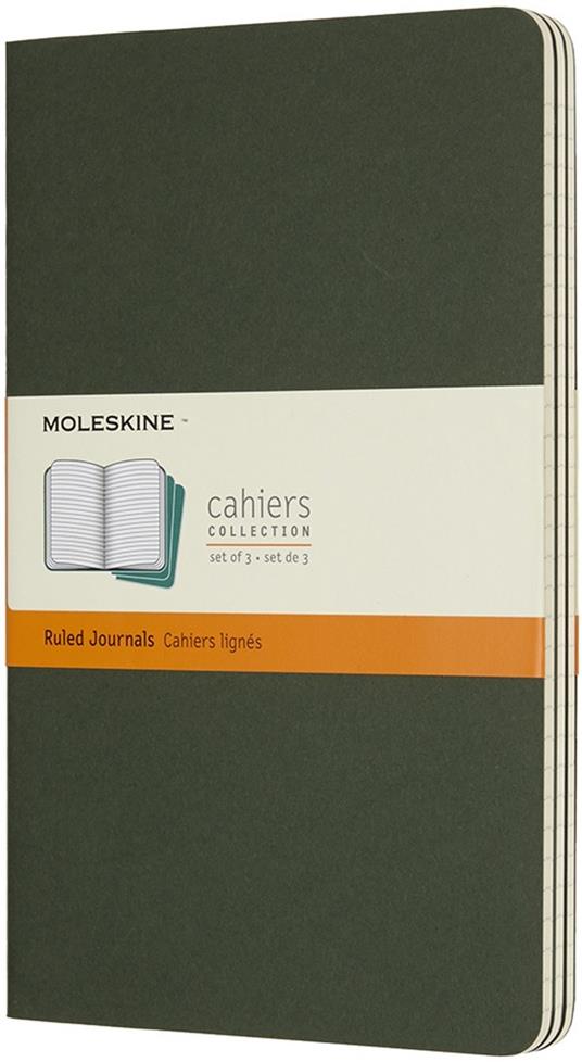 Quaderno Cahier Journal Moleskine large a righe verde. Myrtle Green. Set da 3