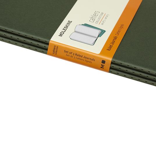 Quaderno Cahier Journal Moleskine large a righe verde. Myrtle Green. Set da 3 - 5