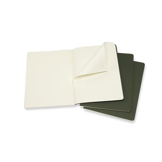 Quaderno Cahier Journal Moleskine XL a pagine bianche verde. Myrtle Green. Set da 3 - 2