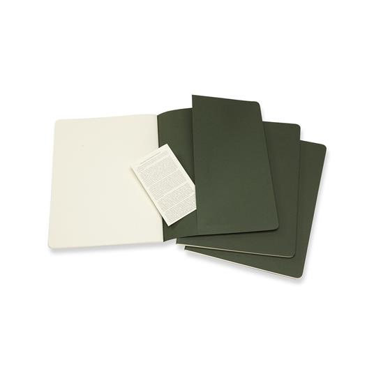 Quaderno Cahier Journal Moleskine XL a pagine bianche verde. Myrtle Green. Set da 3 - 4