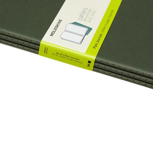Quaderno Cahier Journal Moleskine XL a pagine bianche verde. Myrtle Green. Set da 3 - 5