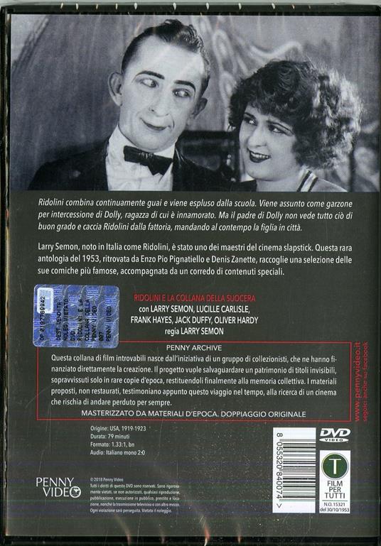 Ridolini e la collana della suocera (DVD) di Larry Semon - DVD - 2