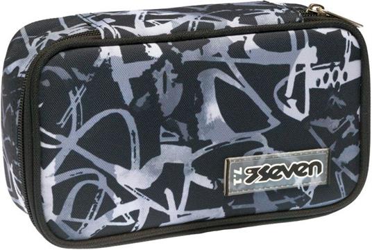 Astuccio Quick Case Seven Freethink Boy Nero e bianco fantasia graffiti - 23,5 x 11 x 6 cm