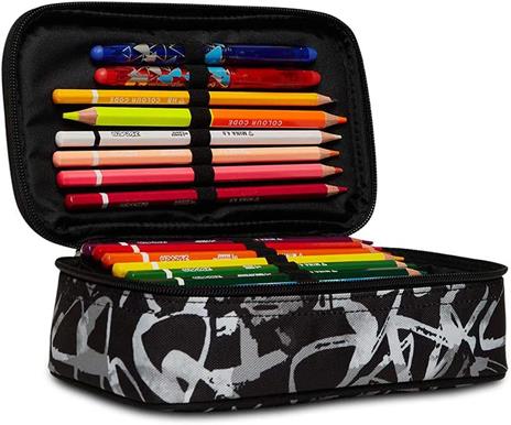 Astuccio Quick Case Seven Freethink Boy Nero e bianco fantasia graffiti - 23,5 x 11 x 6 cm - 4