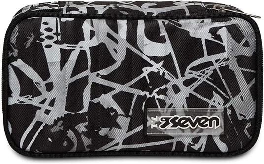 Astuccio Quick Case Seven Freethink Boy Nero e bianco fantasia graffiti - 23,5 x 11 x 6 cm - 5