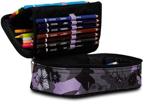 Astuccio rettangolare con zip Quick Case Seven Freethink Girl, assortito - Grigio, viola fantasia fiori - 23,5 x 11 x 6 cm - 3