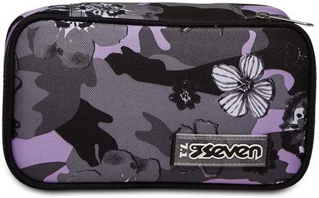 Astuccio rettangolare con zip Quick Case Seven Freethink Girl, assortito - Grigio, viola fantasia fiori - 23,5 x 11 x 6 cm - 5