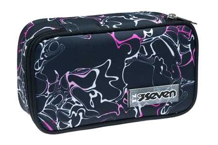 Cartoleria Astuccio Quick Case Seven Freethink Girl, assortito - Blu, viola fantasia cuori - 23,5 x 11 x 6 cm Seven