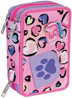 Astuccio 3 zip SJ Gang Fleecy Girl, Rebel Pink - 12,5 x 20 x 7 cm