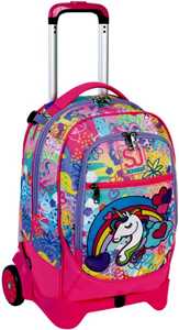 Cartoleria Zaino scuola Trolley Jack-2 ruote SJ Gang Magicflip Girl, Candy Fuxia - 37 x 51 x 27 cm Sj Gang